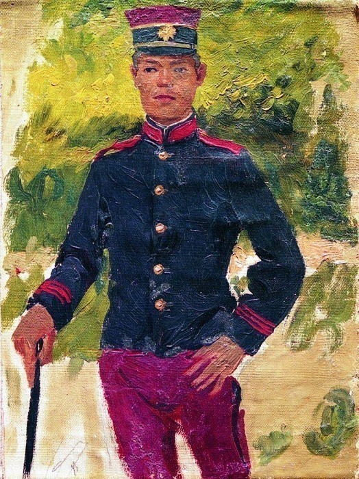 Young soldier. Paris type, Ilya Repin