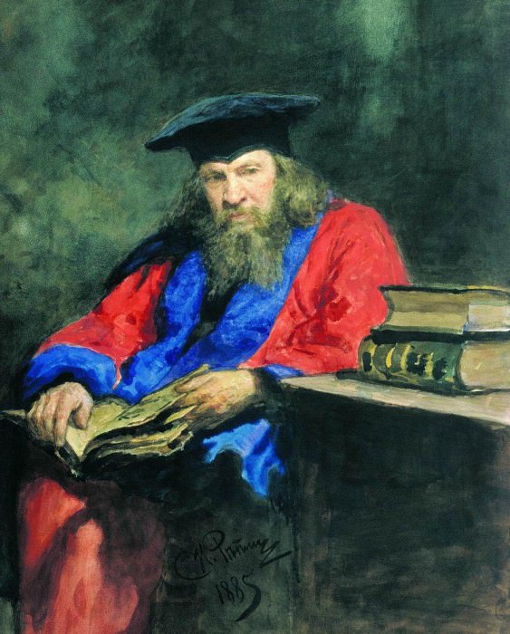 Portrait of Dmitry Mendeleev professor at Edinburgh University, Ilya Repin