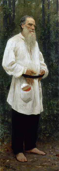 Leo Tolstoy barefoot, Ilya Repin