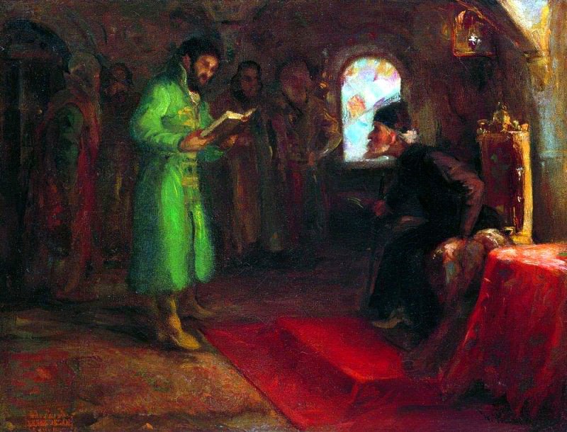 Boris Godunov with Ivan the Terrible, Ilya Repin