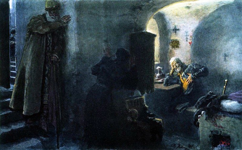 Enoch Filaret incarcerated in the Antony of Siya Monastery, Ilya Repin