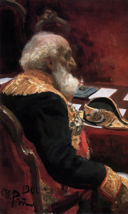 Portrait of an honorary member of the Academy of Sciences and Academy of Arts Semenov – Tian-Shansky, Ilya Repin