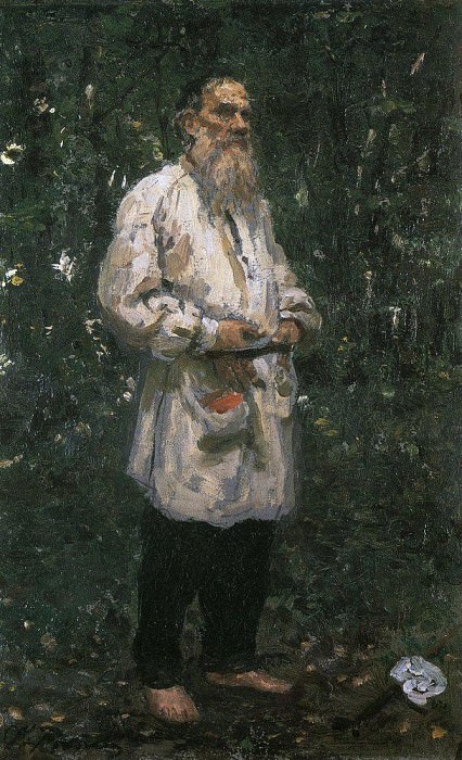 LA Tolstoy barefoot, Ilya Repin