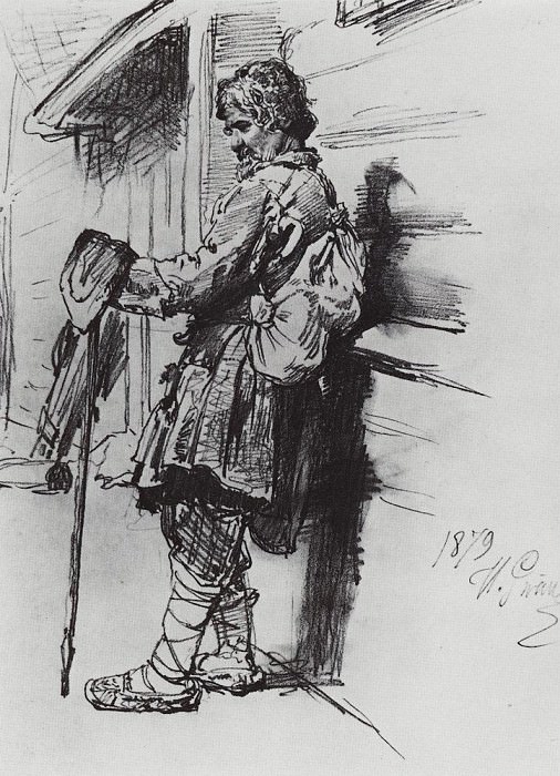 A beggar with a wallet, Ilya Repin