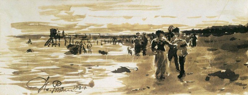On the beach, Ilya Repin