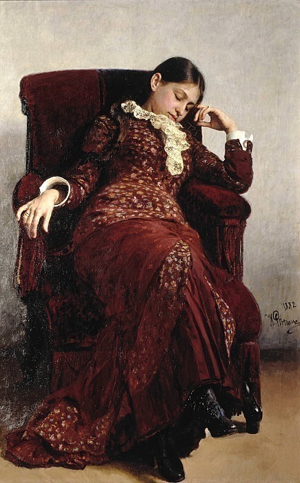 Recreation. Portrait of V.A. Repina, the artist’s wife, Ilya Repin