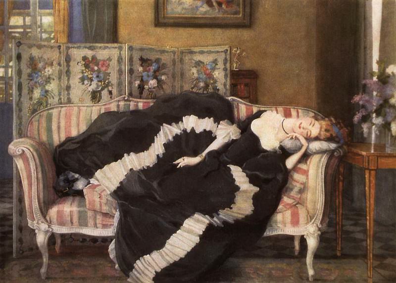 Sleeping young woman, Konstantin Andreevich Somov