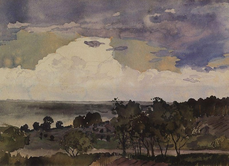 Landscape with a lake, Konstantin Andreevich Somov