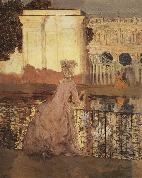 Lady at the pond, Konstantin Andreevich Somov