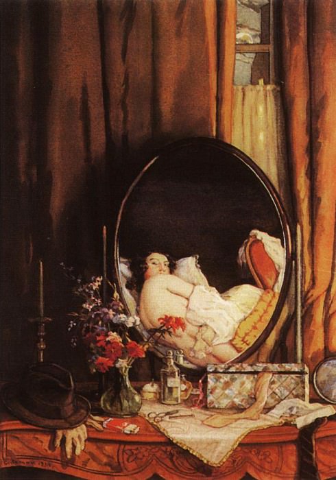 Intimate reflections in the mirror on the dressing table, Konstantin Andreevich Somov