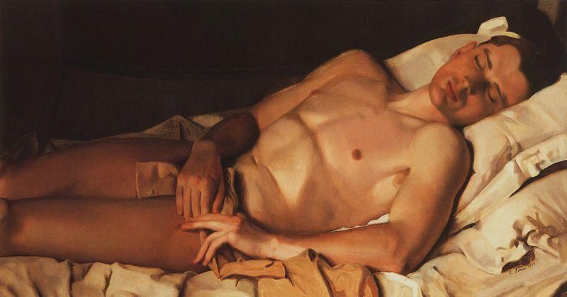 Naked young man , Konstantin Andreevich Somov
