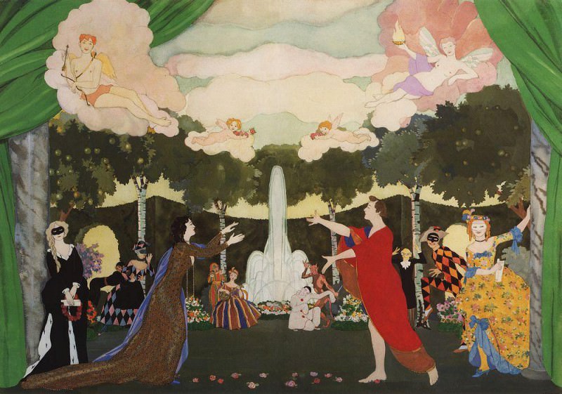 Curtain design for the Free Theater in Moscow, Konstantin Andreevich Somov