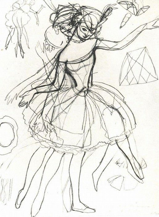 Sketches of Colombina’s costume for Anna Pavlova, Konstantin Andreevich Somov