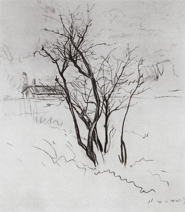 Tree in the field, Konstantin Andreevich Somov
