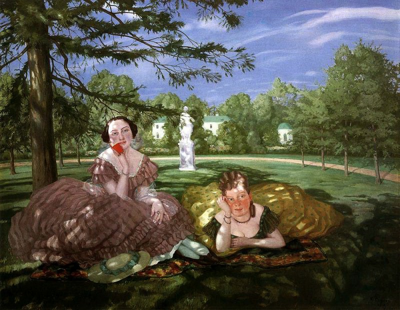 Two ladies in the park, Konstantin Andreevich Somov