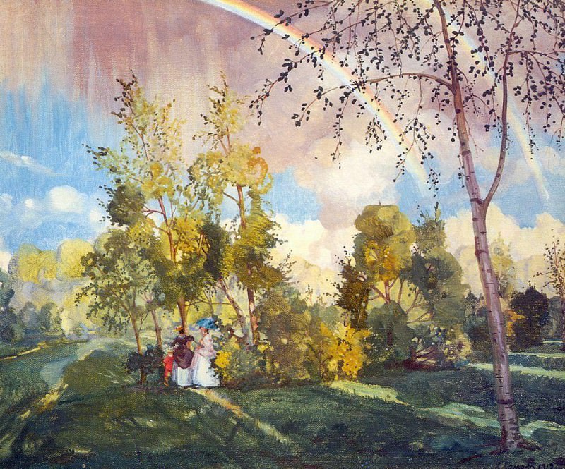 Landscape with a rainbow, Konstantin Andreevich Somov