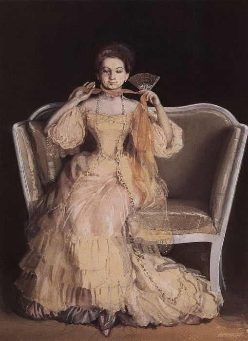 Lady in pink, Konstantin Andreevich Somov