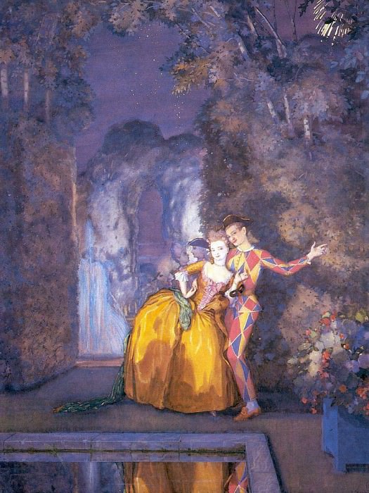 Harlequin and Lady , Konstantin Andreevich Somov
