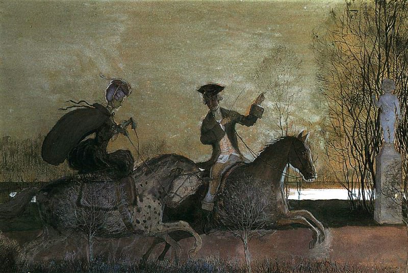 Evening ride, Konstantin Andreevich Somov