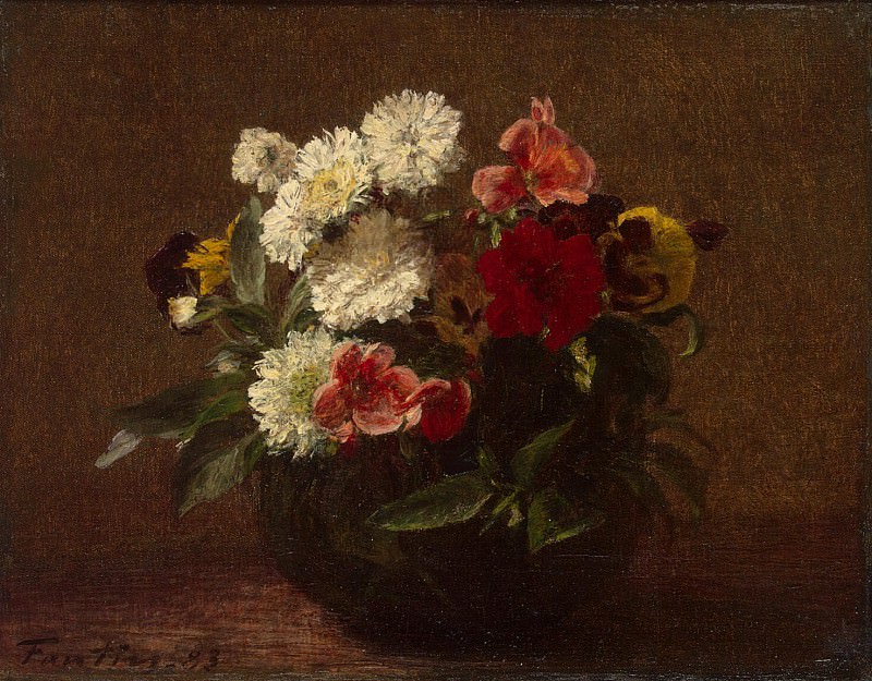Fantin-Latour, Henri. Flowers in a clay vase, Hermitage ~ part 12