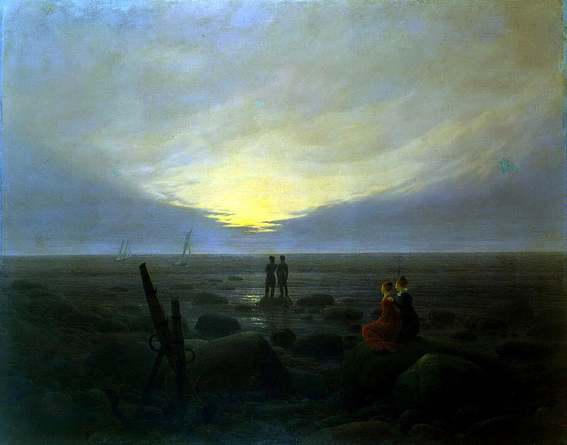 Friedrich, Caspar David. Moonrise over sea, Hermitage ~ part 12