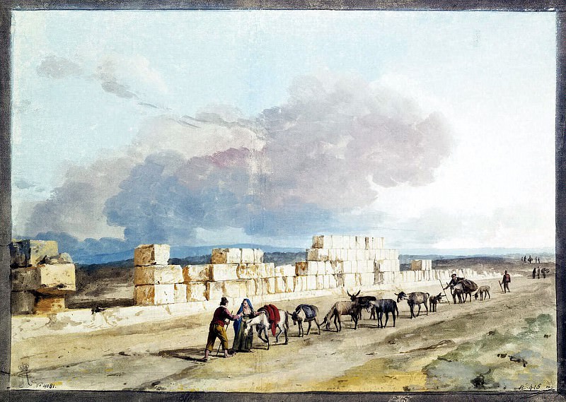 Uele, Jean-Pierre-Laurent. The ruins of the walls of the temple of Jupiter east harbor Marsa Sirocco in Malta, Hermitage ~ part 12