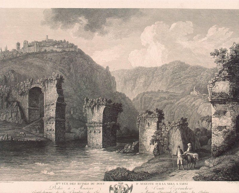 Hakkert, George Abraham. The second kind of ruins of the bridge in August in Narni, Hermitage ~ part 12