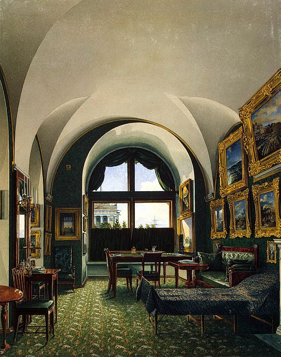Ukhtomsky, Konstantin Andreevich. Types of rooms in the Winter Palace. Small office of Emperor Nicholas I, Hermitage ~ part 12