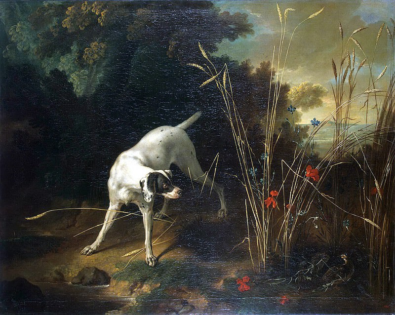 Oudry, Jean-Baptiste. A dog on the counter in front of partridge, Hermitage ~ part 12