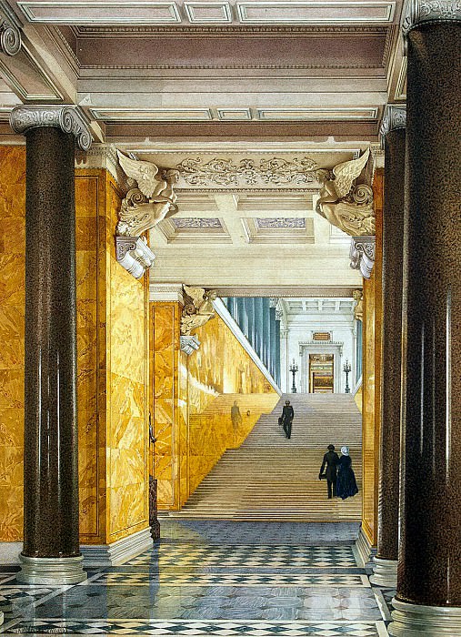 Ukhtomsky, Konstantin Andreevich. Types of rooms of the New Hermitage. The main staircase and the lobby, Hermitage ~ part 12