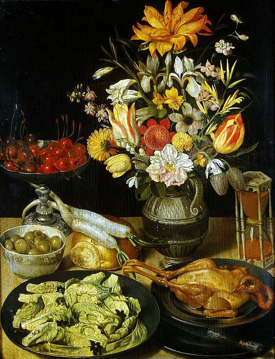 Flegel, George. Still life with flowers and snacks, Hermitage ~ part 12