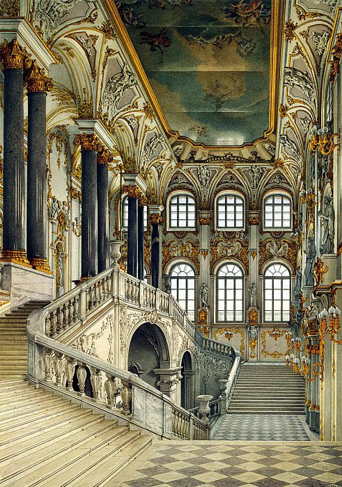 Ukhtomsky, Konstantin Andreevich. Types of rooms in the Winter Palace. Principal staircase, Hermitage ~ part 12