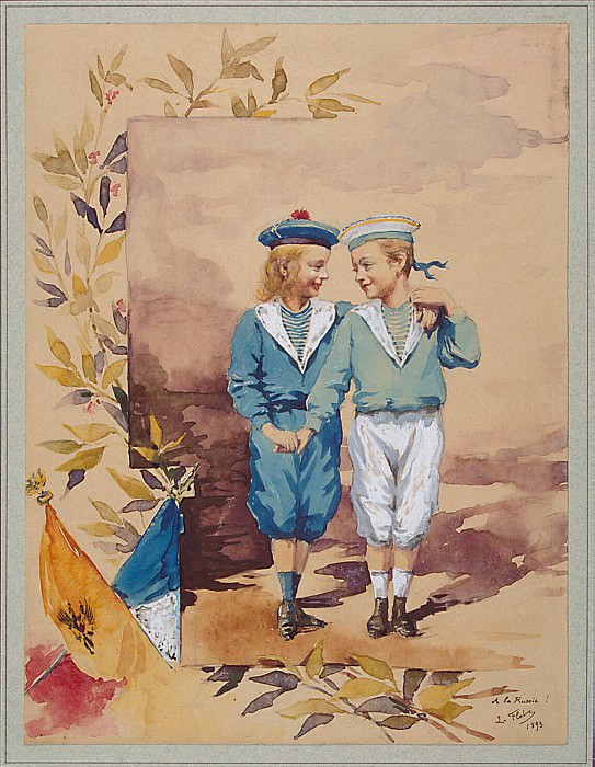 Flo, LA. Two children in sailor suits, Hermitage ~ part 12