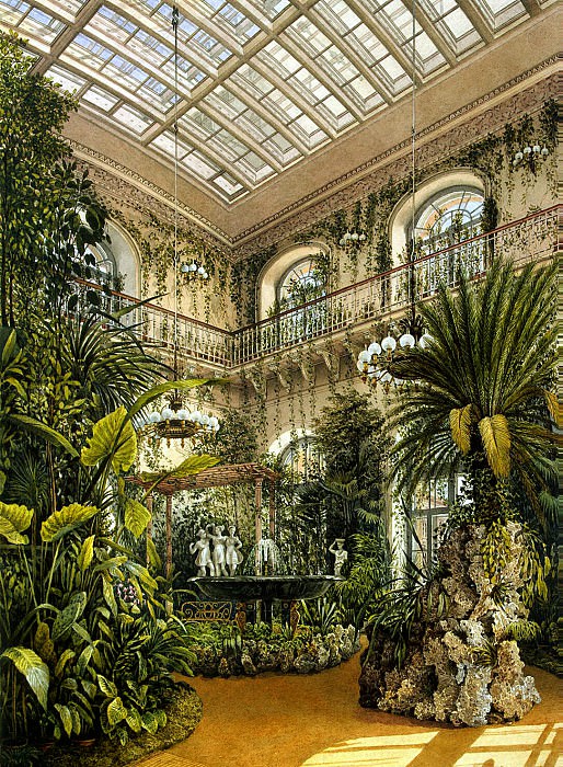 Ukhtomsky, Konstantin Andreevich. Types of rooms in the Winter Palace. Winter Garden., Hermitage ~ part 12