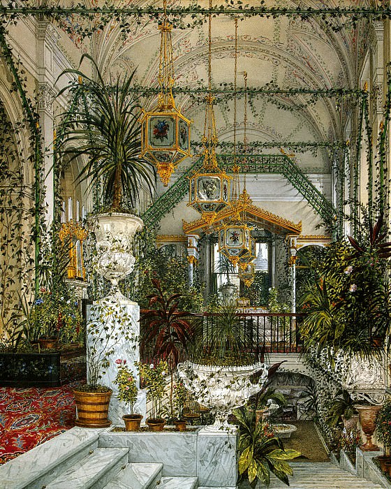 Ukhtomsky, Konstantin Andreevich. Types of rooms in the Winter Palace. Winter Garden of Empress Alexandra Feodorovna, Hermitage ~ part 12