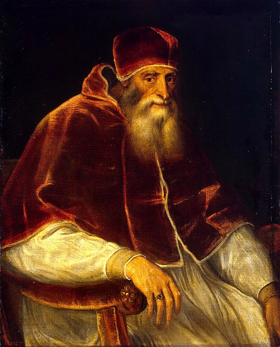 Titian and workshop. Portrait of Pope Paul III, Hermitage ~ part 12