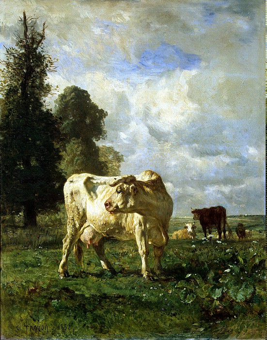 Troyon, Constant. Cows in the field, Hermitage ~ part 12