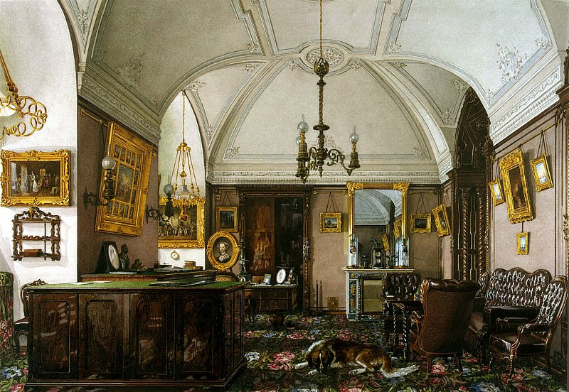 Ukhtomsky, Konstantin Andreevich. Types of rooms in the Winter Palace. Cabinet of the Grand Duke Nikolai Nikolaevich, Hermitage ~ part 12