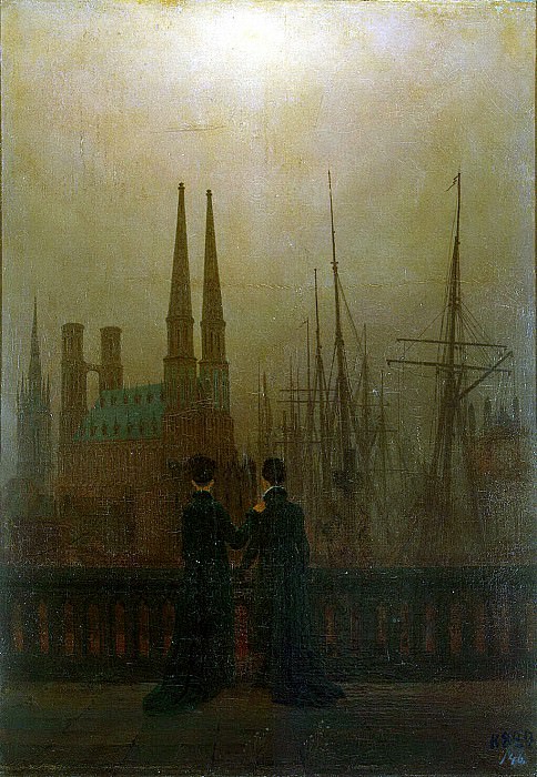 Friedrich, Caspar David. Night at the harbor, Hermitage ~ part 12