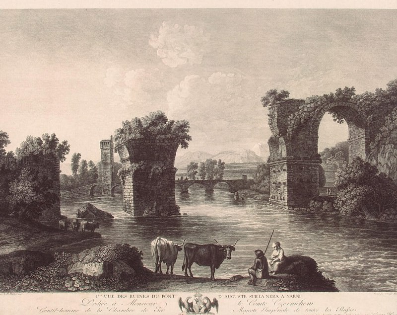 Hakkert, George Abraham. The first kind of ruins of the bridge in August in Narni, Hermitage ~ part 12