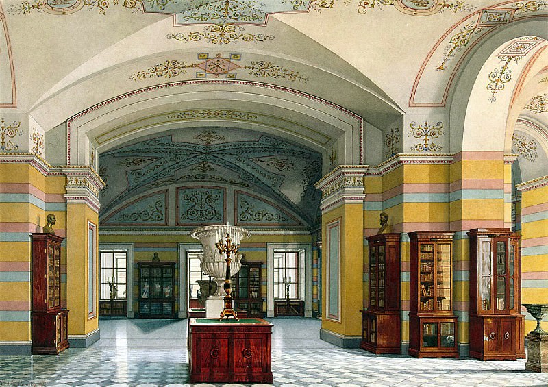Ukhtomsky, Konstantin Andreevich. Types of rooms of the New Hermitage. Room V Library, Hermitage ~ part 12