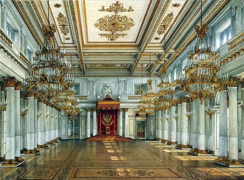 Ukhtomsky, Konstantin Andreevich. Types of rooms in the Winter Palace. St Georges Hall, Hermitage ~ part 12