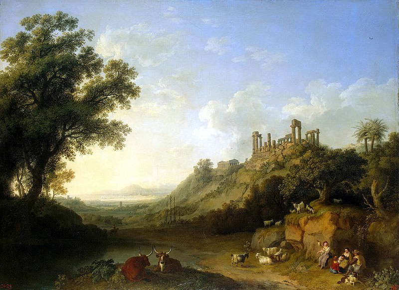 Hakkert, Jacob Philip. Landscape with ruins of temples in Sicily, Hermitage ~ part 12