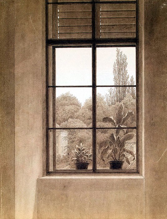 Friedrich, Caspar David. Window overlooking the park, Hermitage ~ part 12