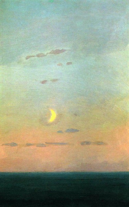 crescent moon at sunset., Arhip Kuindzhi (Kuindschi)
