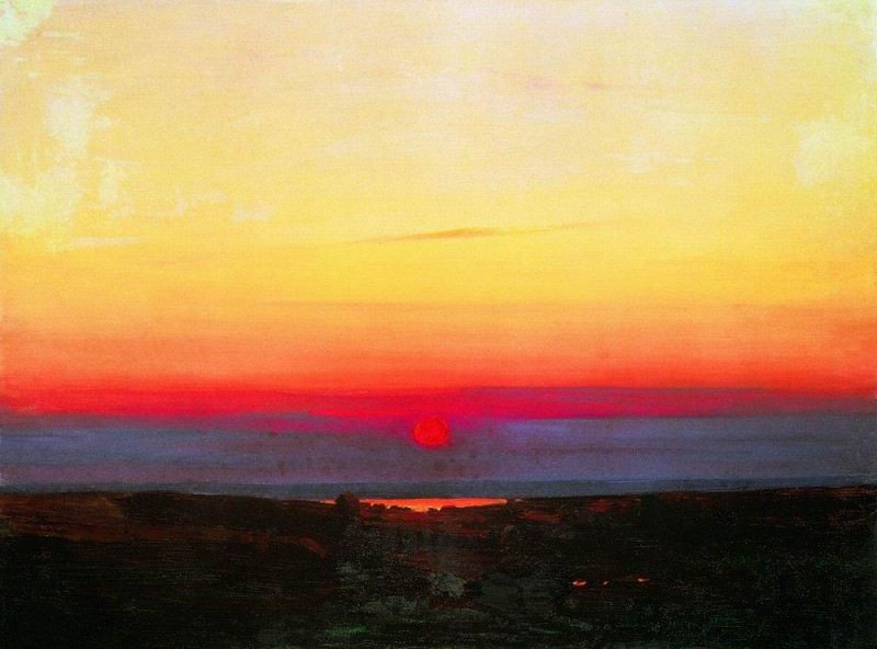 Sunset in the steppes to the sea., Arhip Kuindzhi (Kuindschi)
