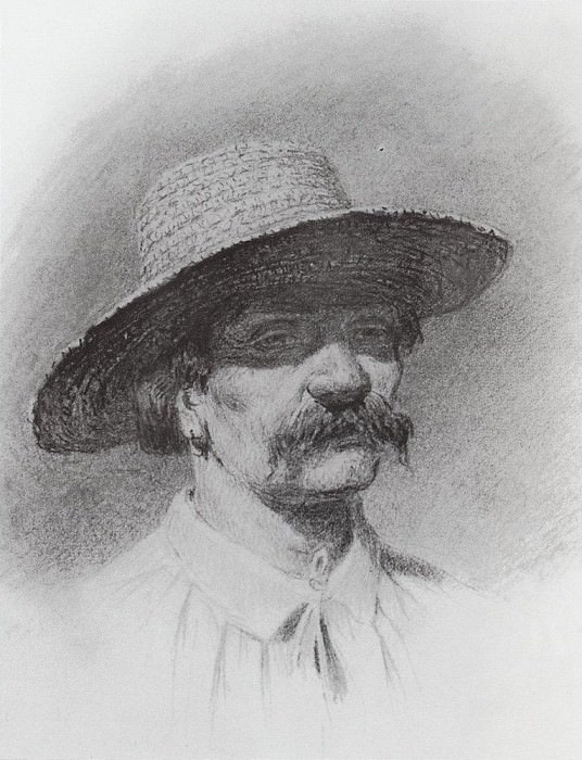 Mens head in a straw hat, Arhip Kuindzhi (Kuindschi)