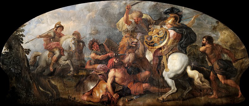 Шарль де Лафосс -- Александр Великий охотится на львов, Версальский дворец