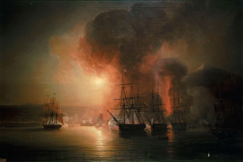 Théodore Gudin -- Capture of Fort San Juan de Ulúa, Mexico, by the French fleet under the command of Admiral Baudin, 27 November 1838 , Château de Versailles
