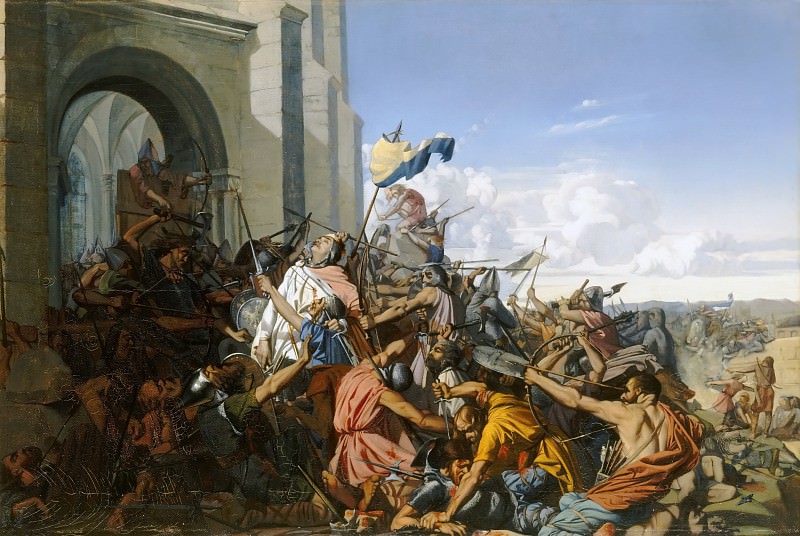 Henri Lehmann -- Death of Robert le Fort in the Battle of Brisserte, 25 July 866, Château de Versailles